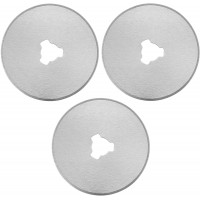 788528 Couteau Lames de rechange rond diametre 28 mm, 3 pieces en acier SK5 carbone pour Super Cutter 78855, argent