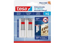 Tesa Vis Adhesives Ajustables pour Carrelage et Metal - Pour Accrocher et Aligner des Objets Jusqu'a  3 kg - Surfaces Interieure
