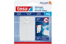 Tesa Clou Adhesif pour Carrelage & Metal 4kg - Clou Autocollant pour Surfaces Lisses et Solides dans les Salles de Bains et Cuis