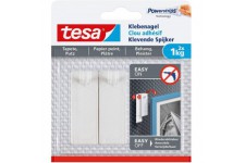 Tesa Clou Adhesif pour Papier Peint & Platre 1kg - Paquet de 2 Clous Adhesifs et 6 Languettes Adhesives