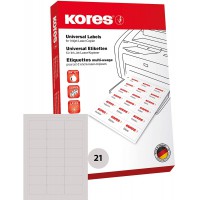 Kores Etiquettes universelles 6,35 x 3,81 cm 100 feuilles A4 Blanc