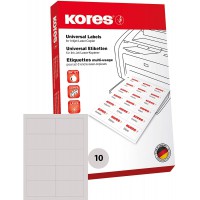 Kores Etiquettes universelles 10,5 x 5,8 cm 100 feuilles A4 Blanc