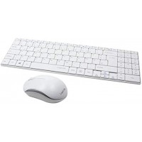 LogiLink ID0109 Clavier + Souris slim sans fil avec 3 Boutons 2,4 GHz Blanc