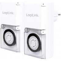 LogiLink ET0006A Lot de 2 minuteurs mecaniques IP44 Exterieur Blanc