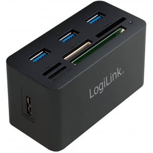 LogiLink CR0042 Hub USB 3.0 avec Lecteur de Carte Tout-en-Un (Micro SD/SD/MS/M2/CF) Noir