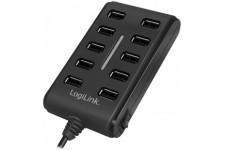 LogiLink UA0125 Hub USB 2.0 10 Ports 3,5 A Noir