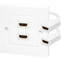 LogiLink AH0015 Adaptateur douille HDMI 2 ports Blanc