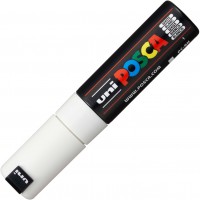 POSCA MARQUEUR BLANC BISAUTE LARGE 8MM