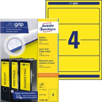 Avery Zweckform etiquettes opaques pour classeur adaptees aux imprimantes format A4 jaune