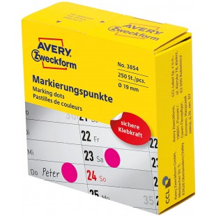 Avery Zweckform 3854 reperes, 19 mm, 1 rouleau/250 etiquettes, magenta