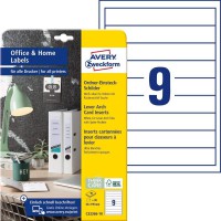 AVERY Zweckform C32266-10 Lot de 90 etiquettes pour dos de classeur 30 x 190 mm sur A4 avec etiquettes imprimables a  inserer et