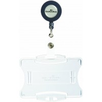 Durable 801119 Boite de 10 Porte-cartes de securite ouvert avec Enrouleur 54 x 85 mm