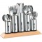 610-217 Porte-couverts avec 5 pots fixes inox 12 couteaux, 12 fourchettes, 12 cuilleres, 12 cuilleres a  cafe et 12 fourchettes 