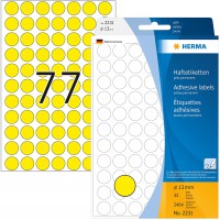 Herma 2231 etiquettes universelles diametre 13 mm 2464 pieces Jaune