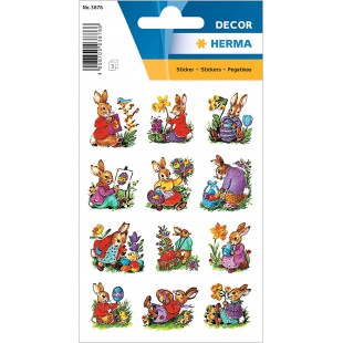 HERMA 3876 Multicolore autocollant decoratif - Autocollants decoratifs (Multicolore, Papier, Rabbits, 3 feuilles)