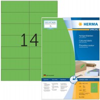 HERMA 4559 Lot de 1400 etiquettes autocollantes colorees DIN A4 (105 x 42,3 mm, papier mat) autocollantes imprimables permanente