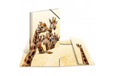 HERMA Chemises a  elastique Animaux exotiques avec motif Amis de girafes, A3, plastique robuste, avec impression interieure, 1 p