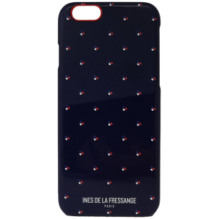 Coque semi-rigide Ines de la Fressange bleue marine à pois pour iPhone 6/6S