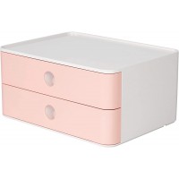 1120-86 SMART-BOX ALLISON Boite de rangement empilable avec 2 tiroirs flamingo rose