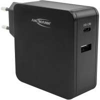 Ansmann Chargeur USB 2 Ports 60W - USB C avec Quick Charge 3.0 & Power Delivery Chargeur PD avec controle de Charge Intelligent 