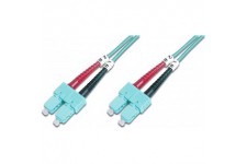 DIGITUS FO cable patch OM3-1 m SC vers SC cable fibre optique - LSZH - Duplex Multimode 50/125µ - 10 GBit/s - Turquoi