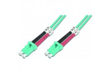 DIGITUS FO cable patch OM3 - 1 m LC a  LC cable fibre optique - LSZH - Duplex Multimode 50/125µ - 10 GBit/s - Turquoise