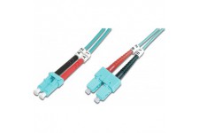 DIGITUS FO cable patch OM3 - 1 m LC vers SC cable fibre optique - LSZH - Duplex Multimode 50/125µ - 10 GBit/s - Turquoise