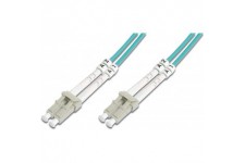 DIGITUS FO cable patch OM3-15 m LC a  LC cable fibre optique - LSZH - Duplex Multimode 50/125µ - 10 GBit/s - Turquoise