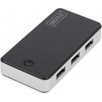 DIGITUS USB-Hub - 4 Ports - Super-Speed USB 3.0-5 GBit/s - Plug&Play - Cable de Connexion 66 cm - Noir