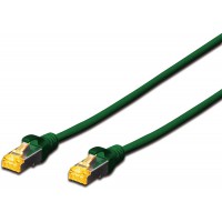 DIGITUS Cable Patch Cat-6A - Blindage S-FTP - Fils de cuivre - Gaine LSZH - Cable reseau - Vert - 7 m