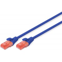 DIGITUS Cable patch CAT 6 U-UTP 0,5 m reseau LAN DSL Ethernet PVC CCA AWG 26/7 Bleu