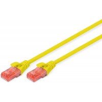 DIGITUS Cable LAN Cat 6-0,25 m - Cable reseau RJ45 - UTP non blinde - Compatible avec Cat-6A & Cat-5e - Jaune