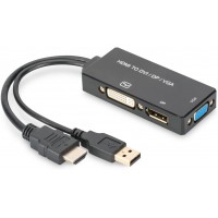 DIGITUS Ansmann AK Cable convertisseur S HDMI 1 en 3 330403-002 Noir