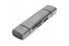 DIGITUS Hub a  Double Lecteur de Carte USB-Câ„¢ USB 3.0, OTG