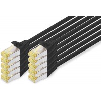 DIGITUS Cat 6A S-FTP Cable de Brassage, CU, LSZH AWG 26/7, Length 0.25 m, 10 Pieces, Color Black