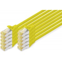 CAT 6A S-FTP Cable de brassage, Cu, LSZH AWG 26/7, length 2 m, 10 pieces, color yellow