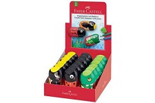 Taille-crayon Animals ? un trou pour les crayons standard et un pour les crayons Jumbo ? avec reservoir et gomme assortis ? Fabe