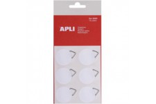 Apli Pochette de 12 attaches cadres adhesifs - Diametre 30 mm - Coloris : Blanc 38710 Assorties