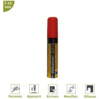 SECURIT Marqueur Craie Liquide ORIGINAL LARGE Biseautee 7 - 15 mm Rouge