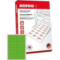 Kores Etiquettes universelles 10,5 x 3,7 cm 100 feuilles A4 Vert