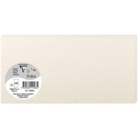 Clairefontaine 11586C - Paquet de 25 Cartes Simples - Format DL 10,6x21,3cm - 210g/m² - Coloris Ivoire Irise - Cartons d'Invitat