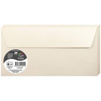 Clairefontaine 50045C - Paquet de 20 Enveloppes Auto-Adhesives - Format DL (11x22cm) - 120g/m² - Coloris Ivoire Irise - Invitati