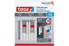 Tesa Vis Adhesives Ajustables pour Papier Peint et Platre - Pour Accrocher et Aligner des Objets jusqu'a  1 kg - Surfaces Delica