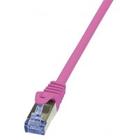 LogiLink PrimeLine Cable reseau Cat6A S/FTP AWG26 PIMF LSZH 0,25 m Rose