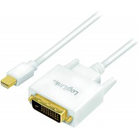 Inline Cable de raccordement Mini DisplayPort vers DVI DVI-D 24+1 Blanc Full HD 1,8m WeiB