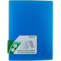 Leitz Reliure Protege-Documents A4, 20 Pochettes, 40 Pages, Pochettes Transparentes, Bleu Metallise, WOW, 46310036