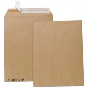 Boite de 250 pochettes kraft brun 26 280x375 120 g/m² bande de protection