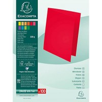 Paquet de 100 chemises Rock's carte 220 grammes 24x32 Framboise