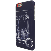 Coque semi-rigide motif foulard Ines de la Fressange bleue pour iPhone 6/6S