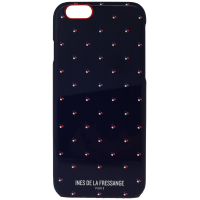 Coque semi-rigide Ines de la Fressange bleue marine à pois pour iPhone 6/6S